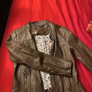 Brown Jou Jou leather jacket